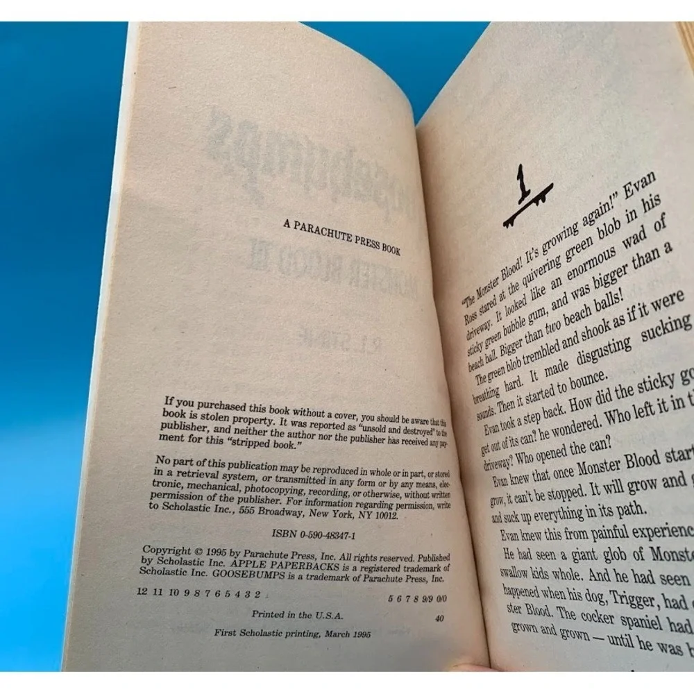 Vintage Goosebumps Paperback Book #29 Monster Blood III‎ 1st Print 1995